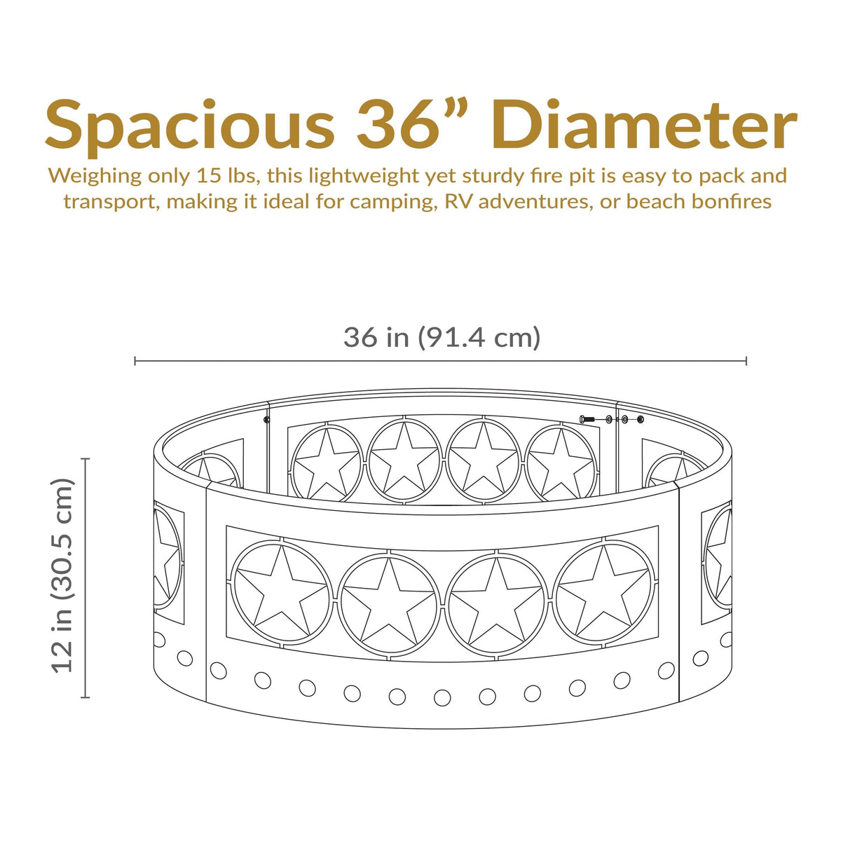 Décor Heavy-Duty Steel Cut Out Campfire Ring, 36-in L6F8 - product image 5