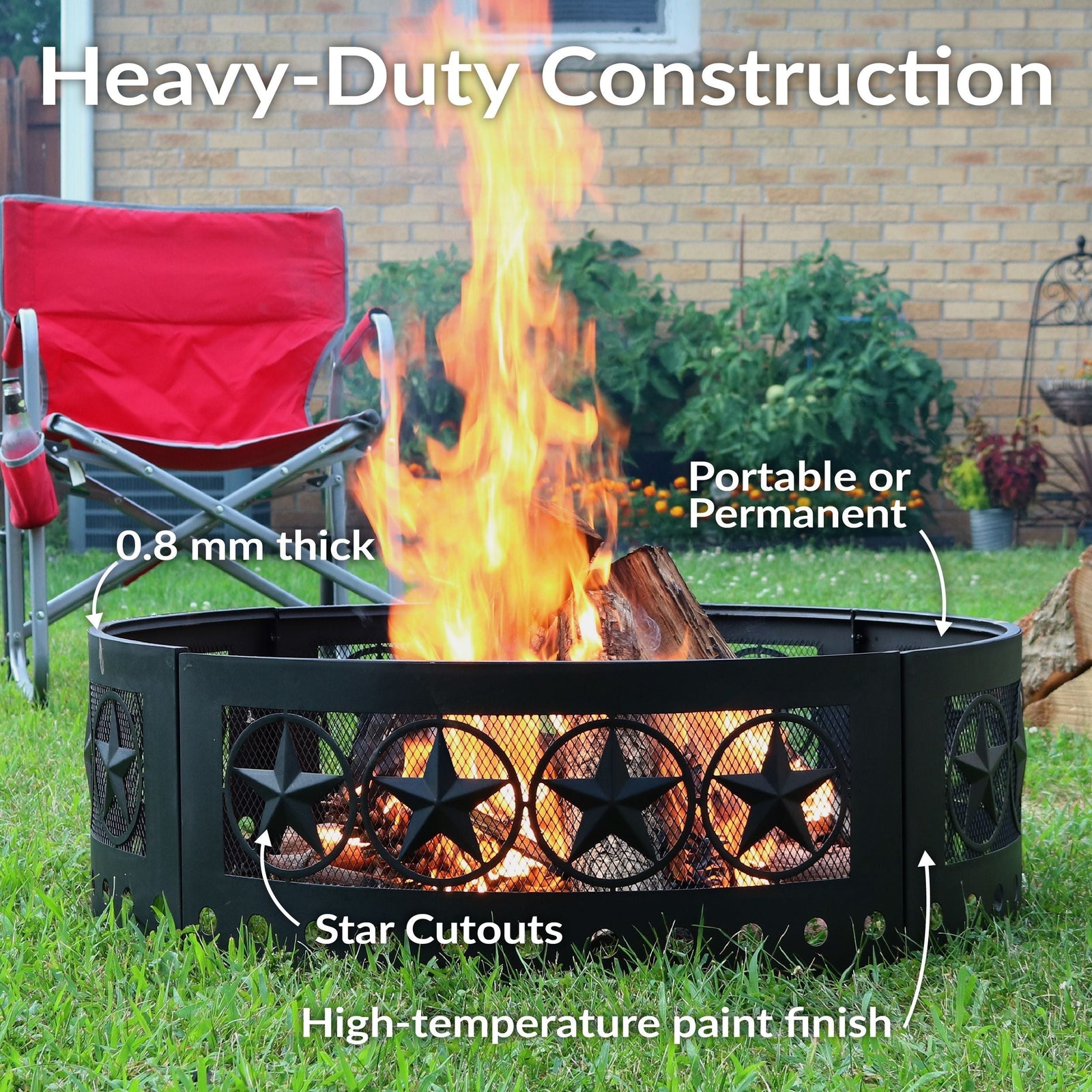 Décor Heavy-Duty Steel Cut Out Campfire Ring, 36-in L6F8 - product image 6