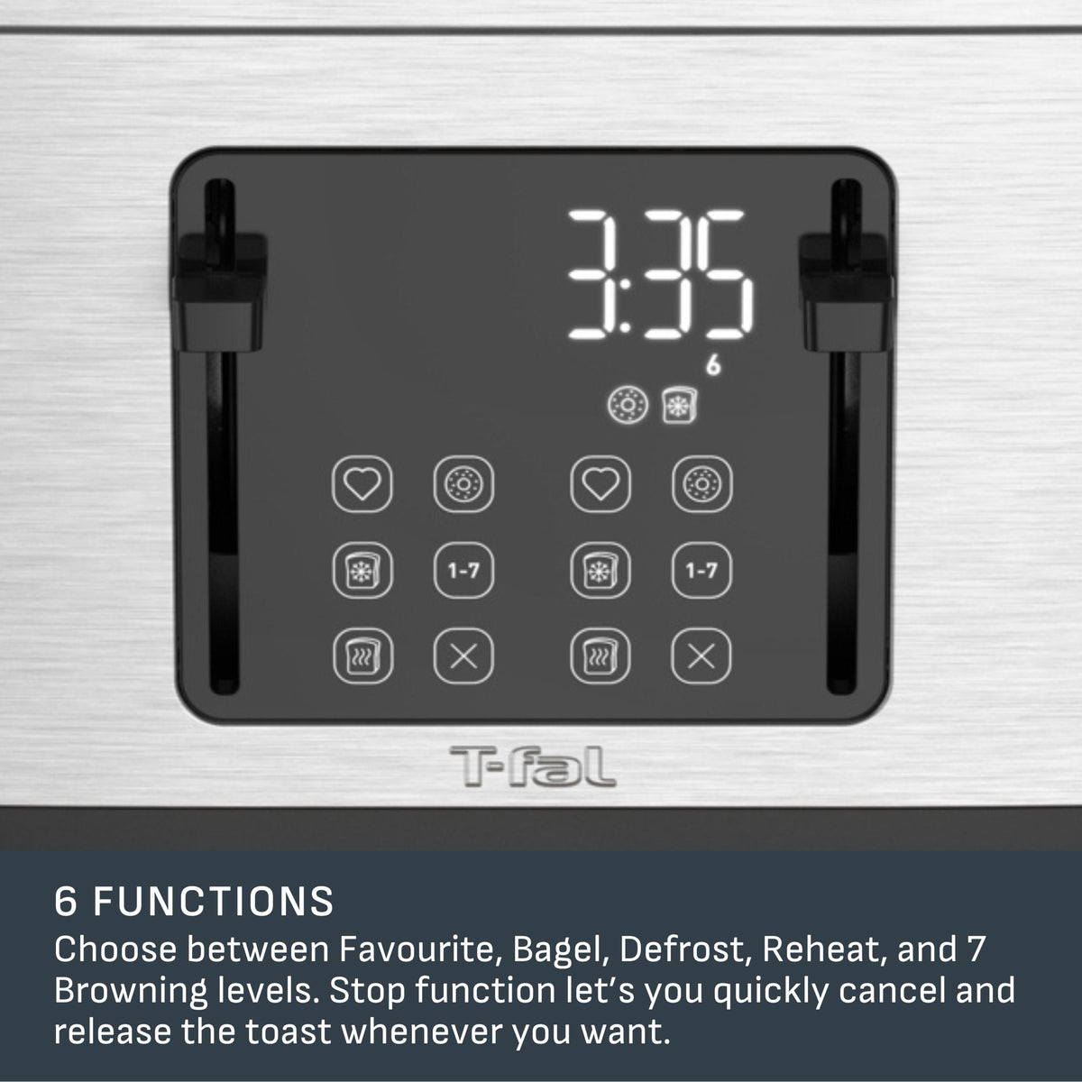 4-Slice Stainless Steel Digital Toaster, Extra wide slots, 7 Browning levels L2P6 - product image 4
