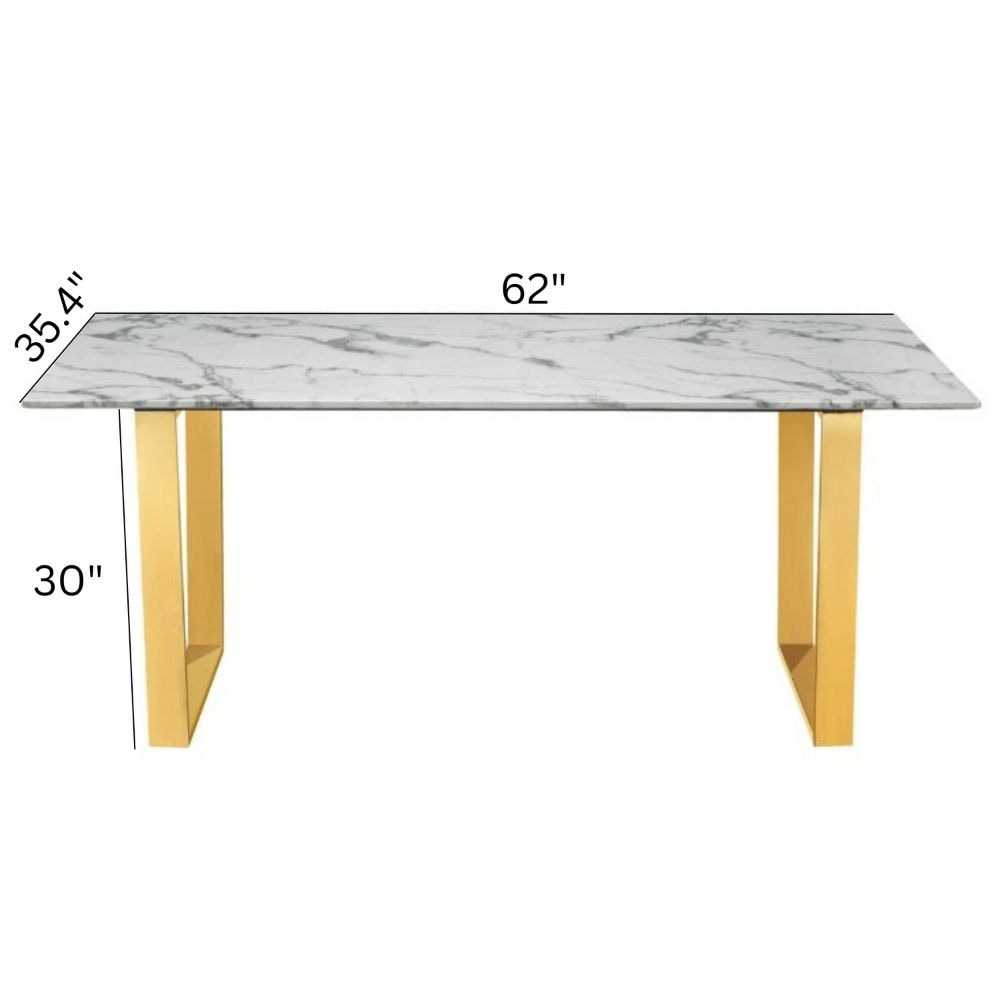 Me Home Rectangle Faux Marble Dining Table I5U9 - product image 7