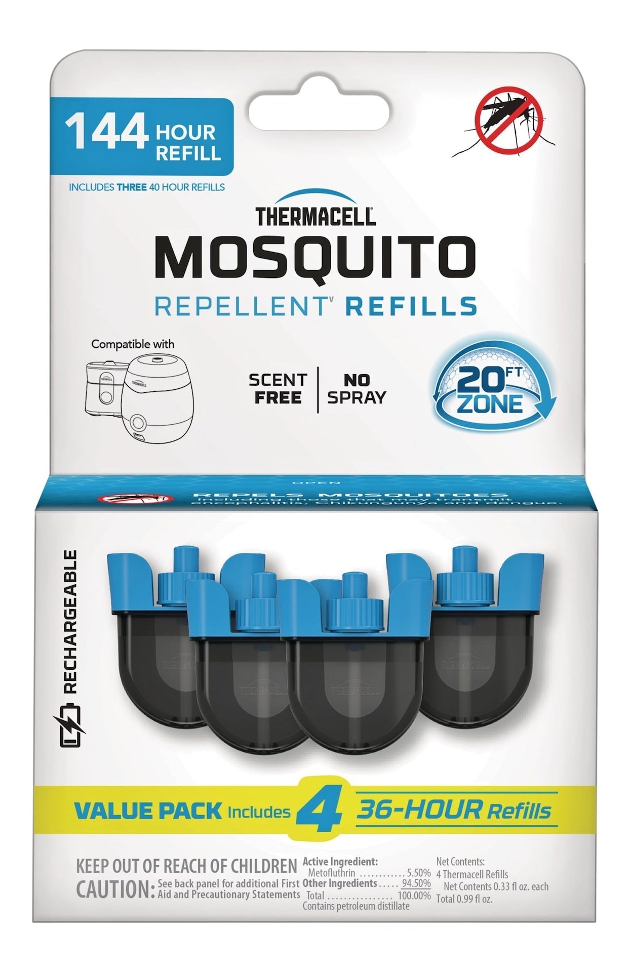 E-ZoneGuard Rechargeable Mosquito Repellent Refill 144-Hour Pack M8F7 - product image 2