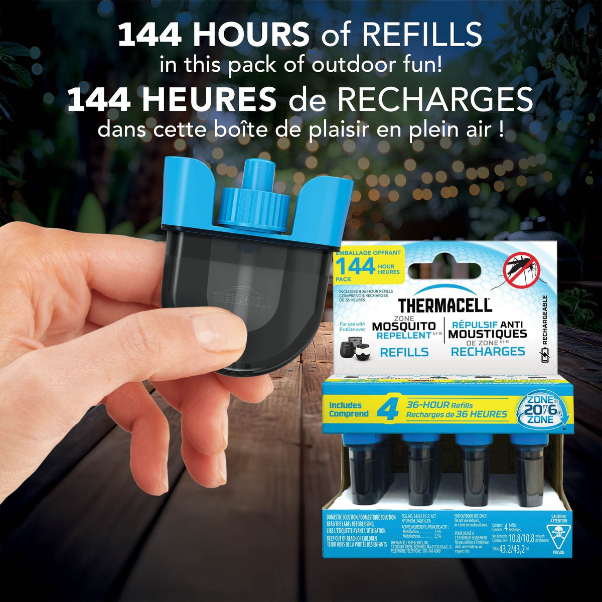 E-ZoneGuard Rechargeable Mosquito Repellent Refill 144-Hour Pack M8F7 - product image 6
