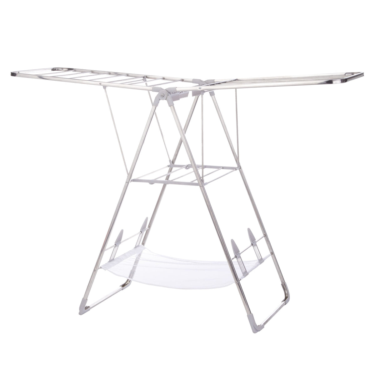 type A Heavy Duty Stainless Steel Gullwing Folding Drying Rack, 62.5 x 23.3 x 44-in N4B6 - product image 1