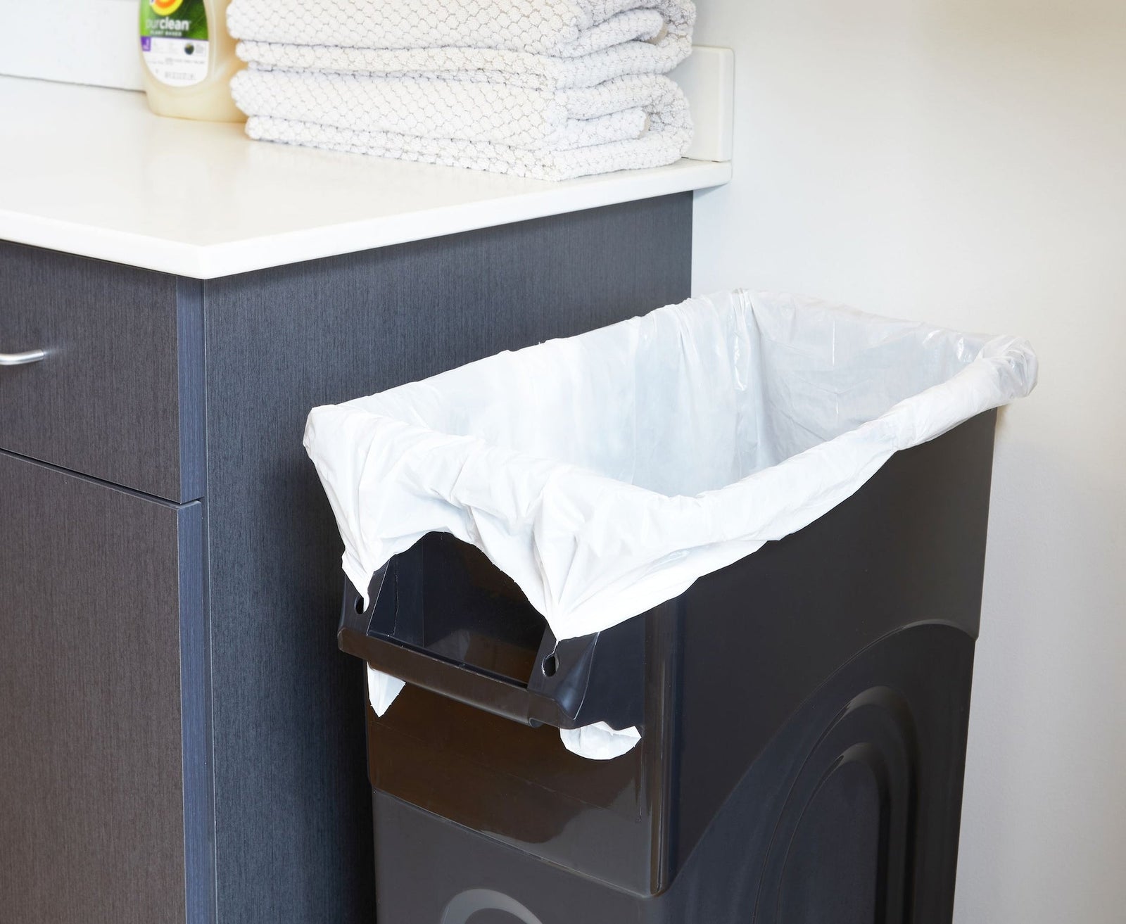 Solutions Plastic Tall Slim Rectangular Garbage Can, Black, 87-L A6X6 - product image 7