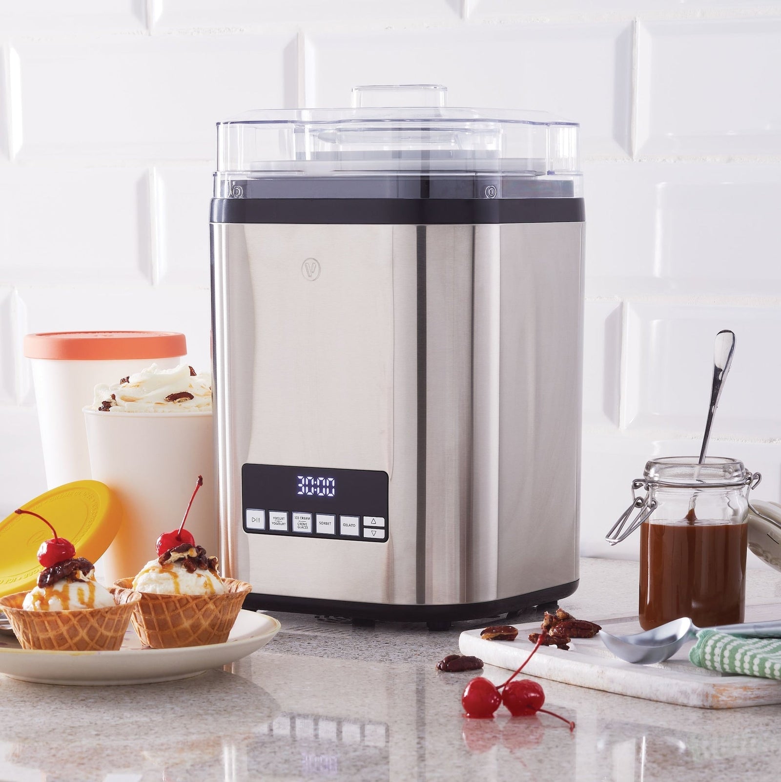 Digital Ice Cream Maker, 4-in-1 Ice Cream & Frozen Treat Maker, Stainless Steel, 1.9-L K5T1 - product image 6