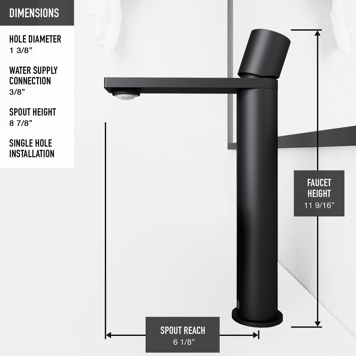 Anvil MatteStone Round White Composite Bathroom Sink/Basin Set with Gotham Faucet and Pop-Up Drain G7K4 - product image 7
