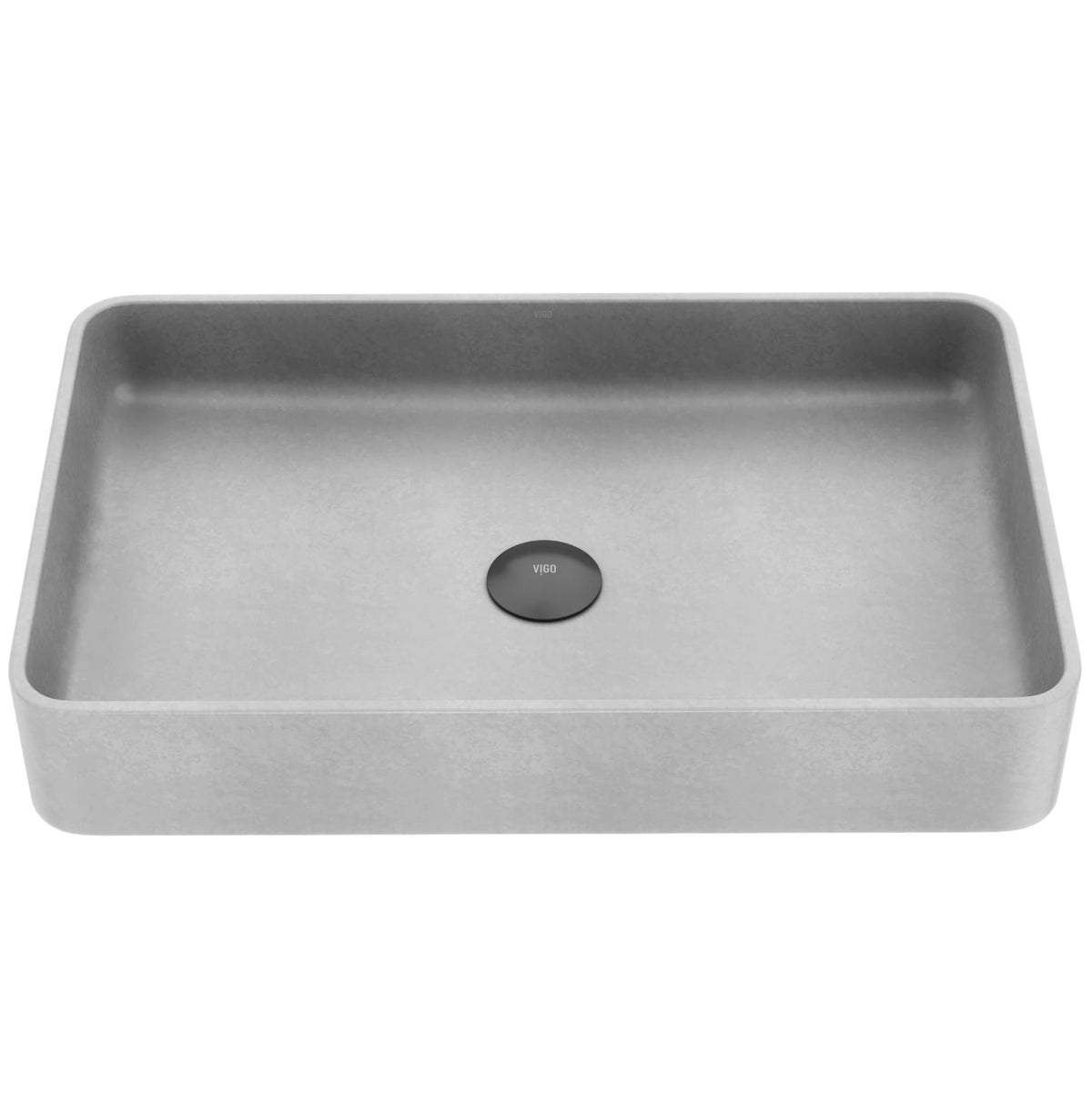 Basilica Gothic ConcretoStone 23x14-in Deep Grey Bathroom Sink/Basin with Rectangular Vessel W3J9 - product image 1