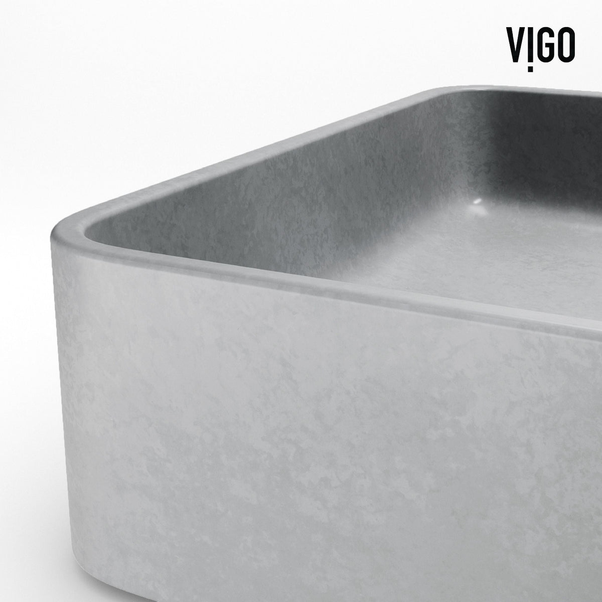 Basilica Gothic ConcretoStone 23x14-in Deep Grey Bathroom Sink/Basin with Rectangular Vessel W3J9 - product image 8
