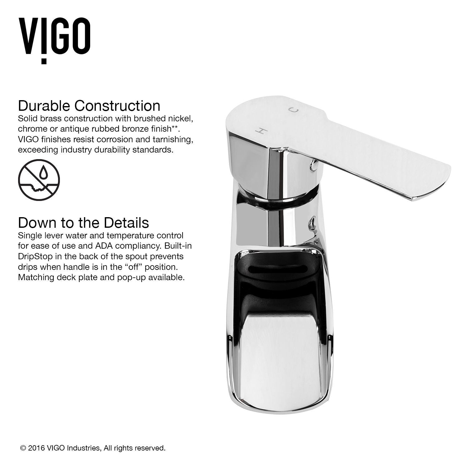 Magnolia MatteStone White Bathroom Sink/Basin Set with Niko Faucet and Rectangular Composite Vessel C3V2 - product image 3
