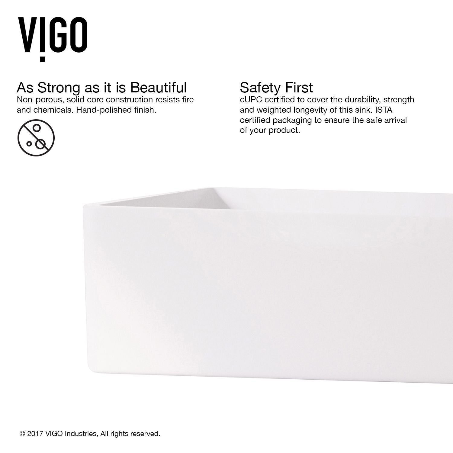 Magnolia MatteStone White Bathroom Sink/Basin Set with Niko Faucet and Rectangular Composite Vessel C3V2 - product image 5