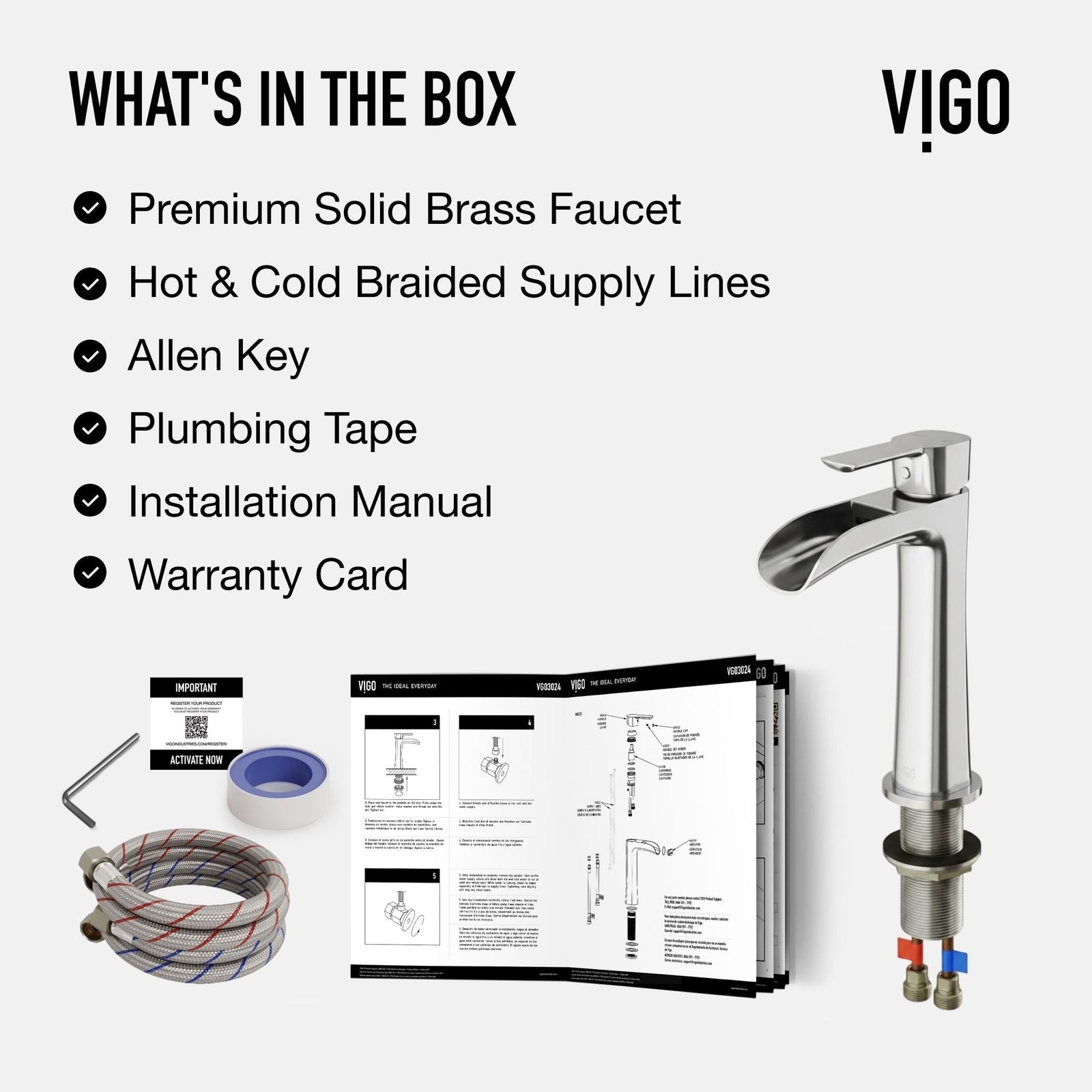Niko Single Handle Vessel Sink Bathroom Faucet with Deck Plate, Brushed Nickel L9Z2 - product image 4
