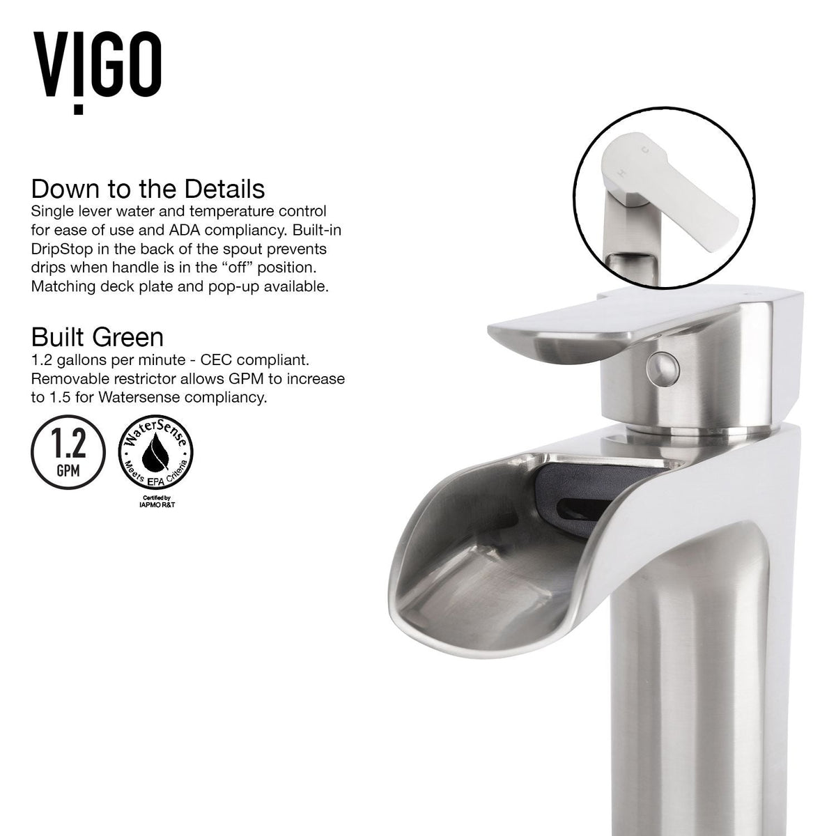 Niko Single Handle Vessel Sink Bathroom Faucet with Deck Plate, Brushed Nickel V2O7 - product image 8