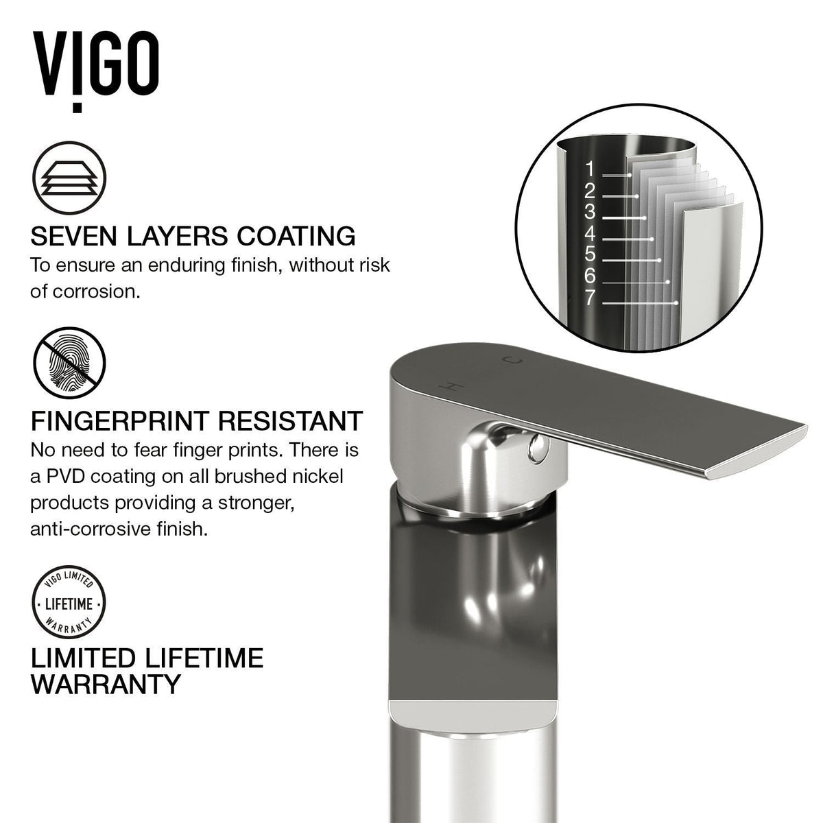 Palazzo Gothic ConcretoStone Grey Bathroom Sink/Basin Set with Niko Faucet and Rectangular Vessel G3F5 - product image 5