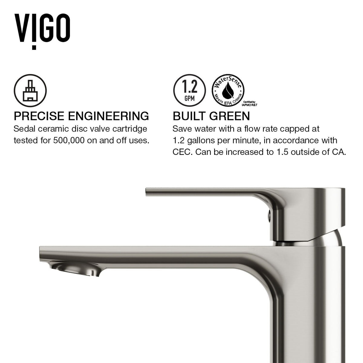 Palazzo Gothic ConcretoStone Grey Bathroom Sink/Basin Set with Niko Faucet and Rectangular Vessel G3F5 - product image 7