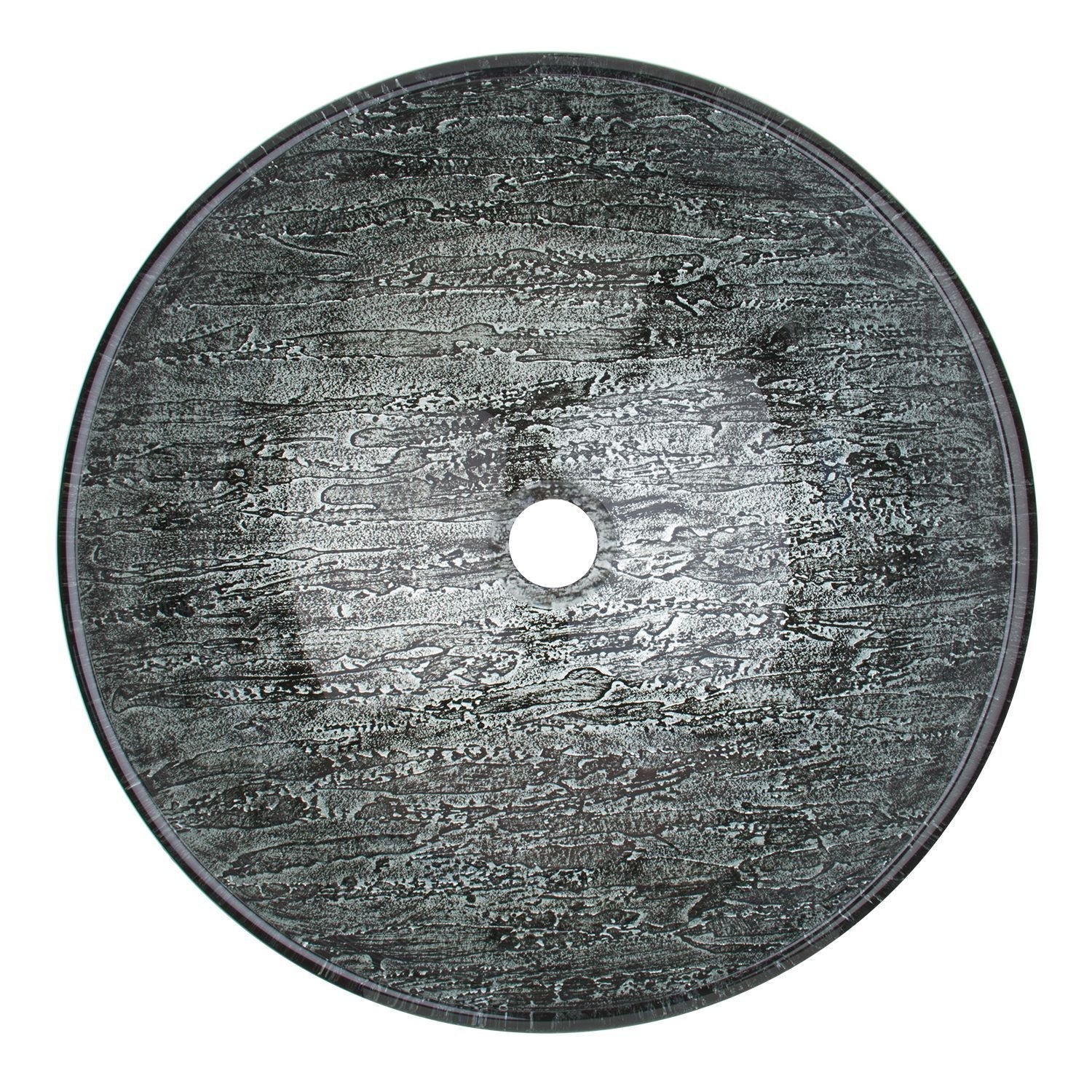 Round Glass Vessel Bathroom Sink/Basin with Deep Bowl, Titanium T8J0 - product image 3