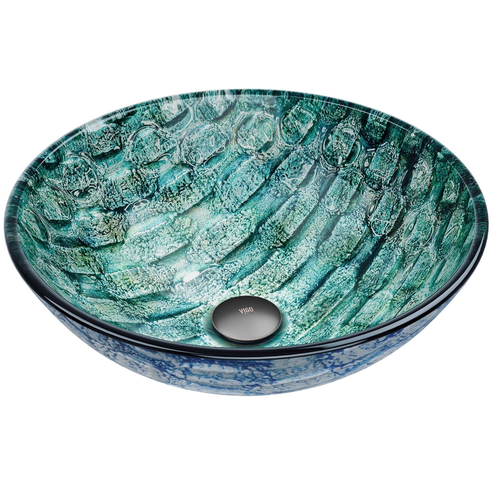 Round Glass Vessel Bathroom Sink/Basin with Scratch-Resistant Surface, Oceania J7U3 - product image 1