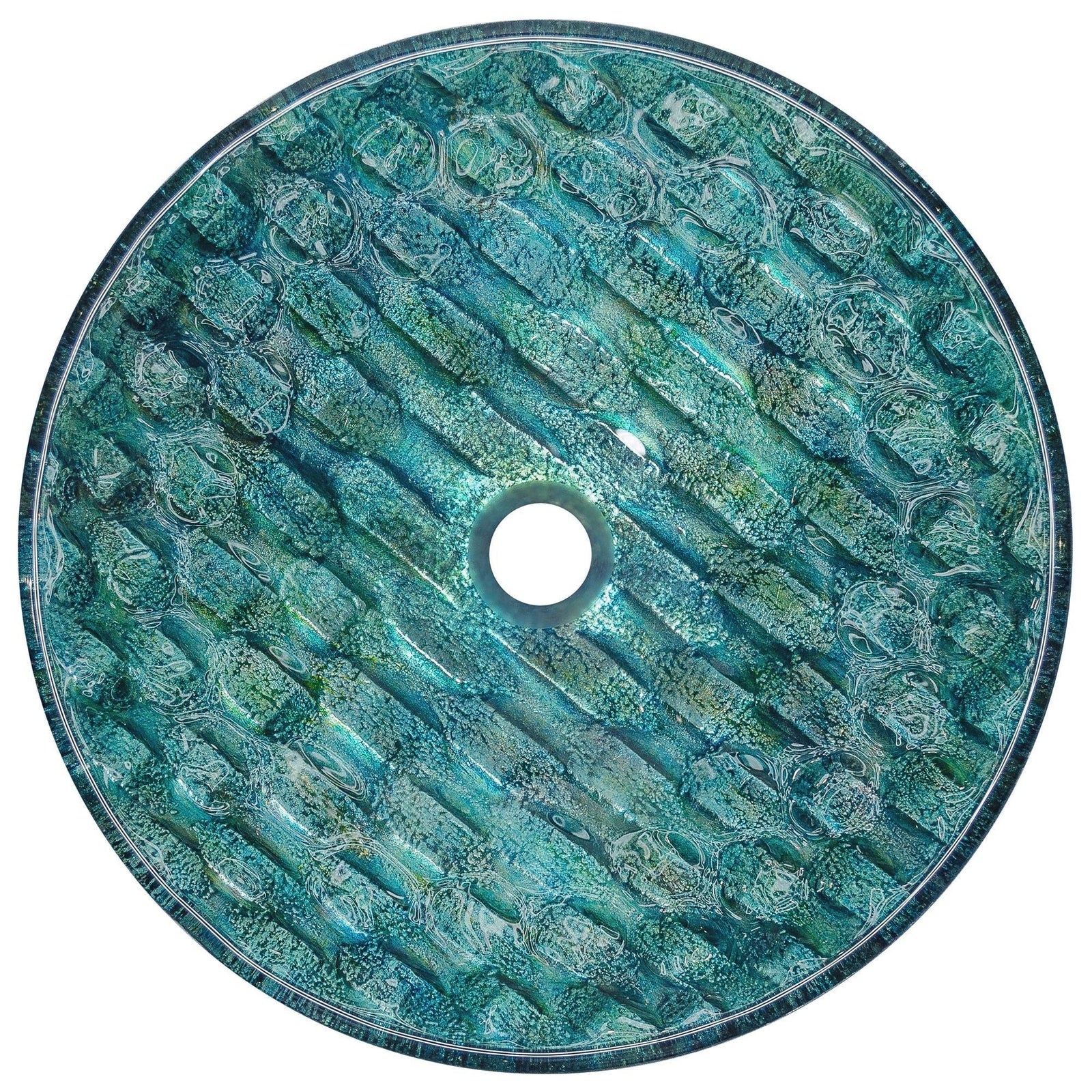 Round Glass Vessel Bathroom Sink/Basin with Scratch-Resistant Surface, Oceania Q0V7 - product image 2