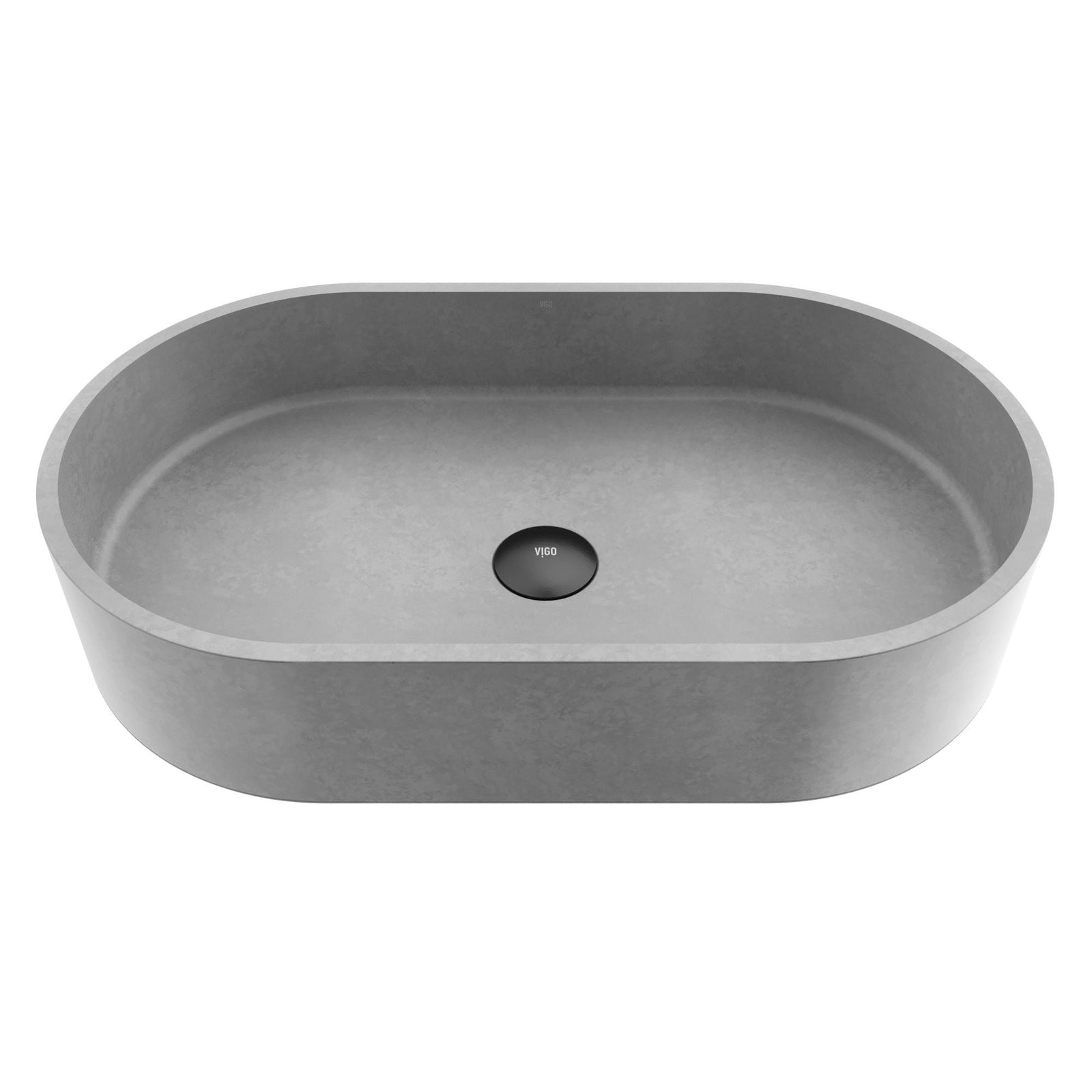 Sagrada Gothic ConcretoStone 24x14-in Deep Grey Bathroom Sink/Basin with Rectangular Vessel R0T7 - product image 1
