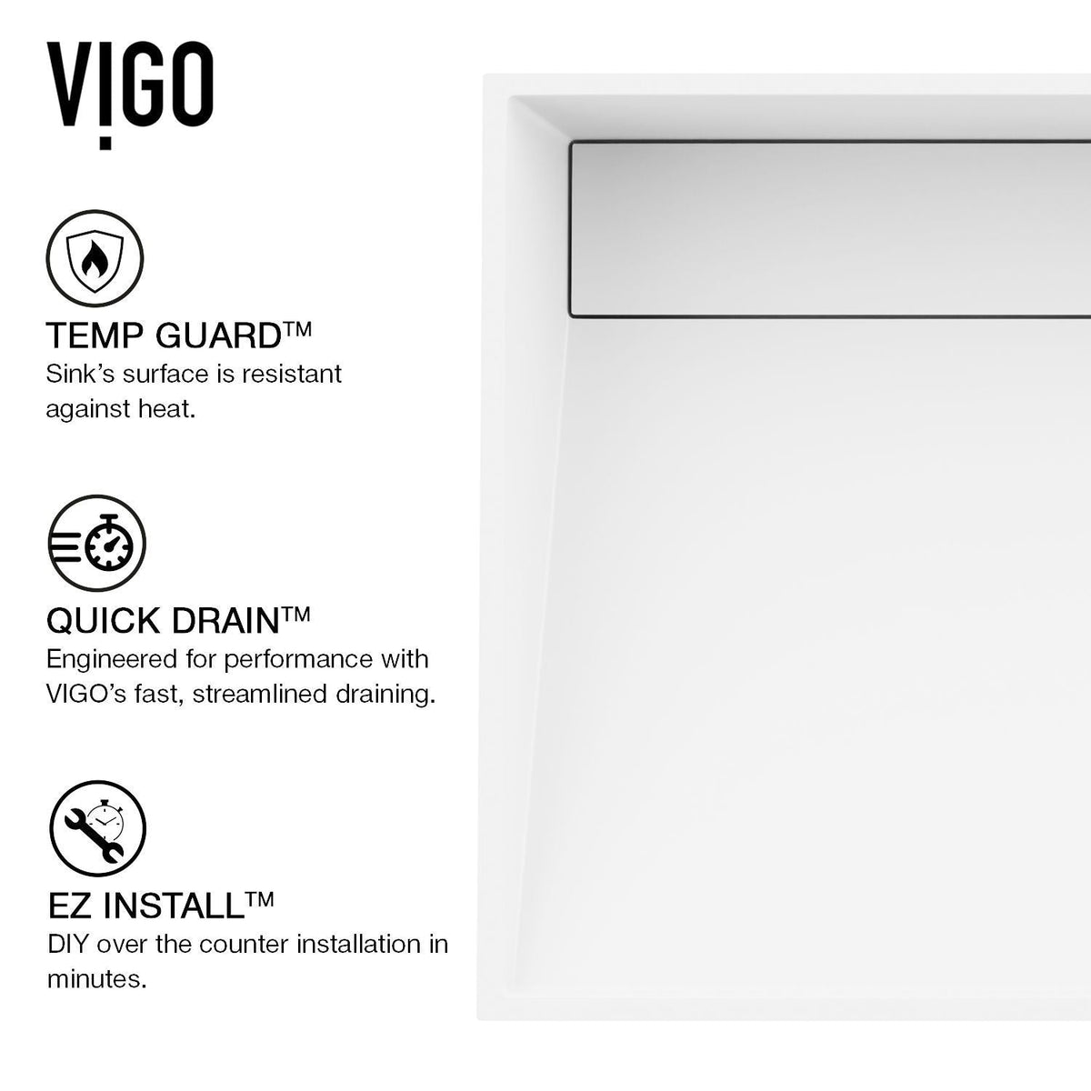 Starr Modern MatteStone 23x15-in Deep White Bathroom Sink/Basin with Rectangular Vessel Q3S0 - product image 4