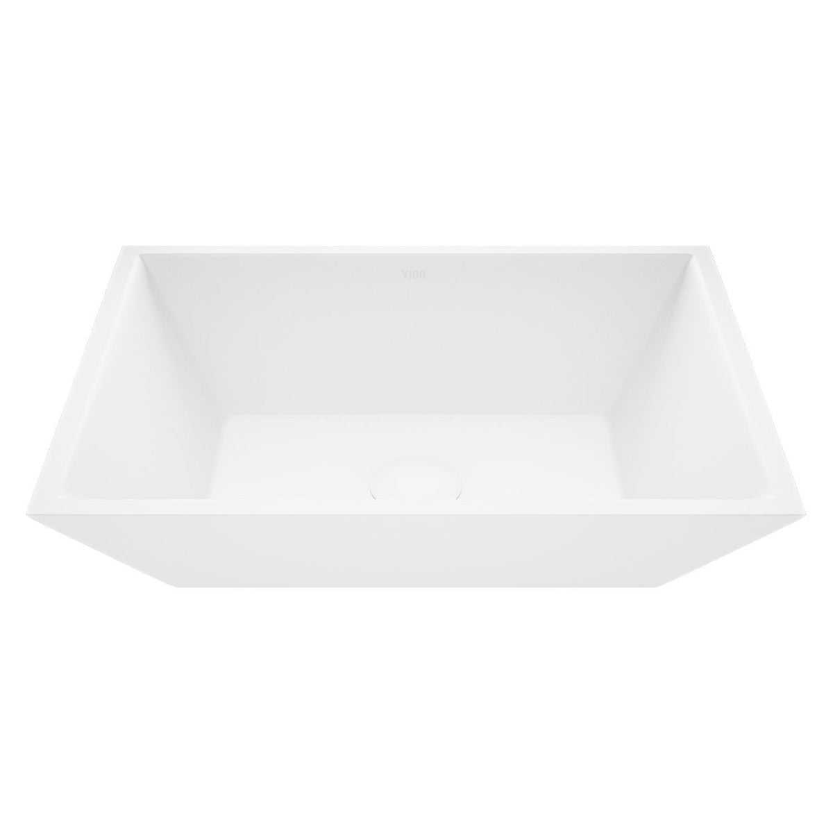 Vinca Matte Stone Vessel Bathroom Sink/Basin with Deep Bowl, White J8T3 - product image 1