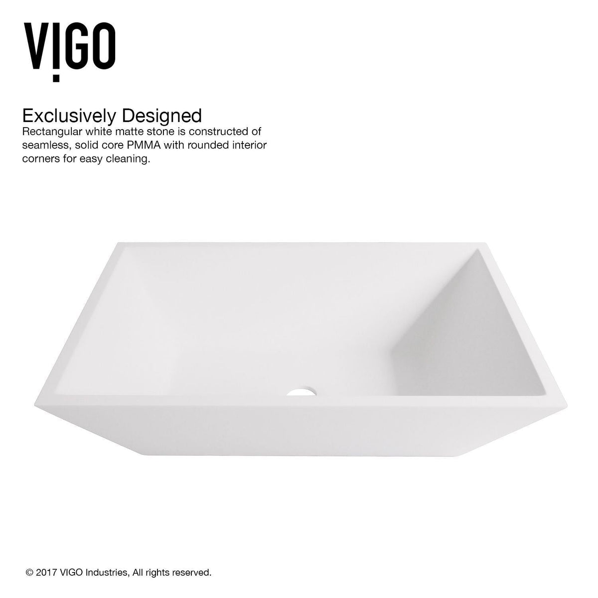 Vinca Matte Stone Vessel Bathroom Sink/Basin with Deep Bowl, White J8T3 - product image 3