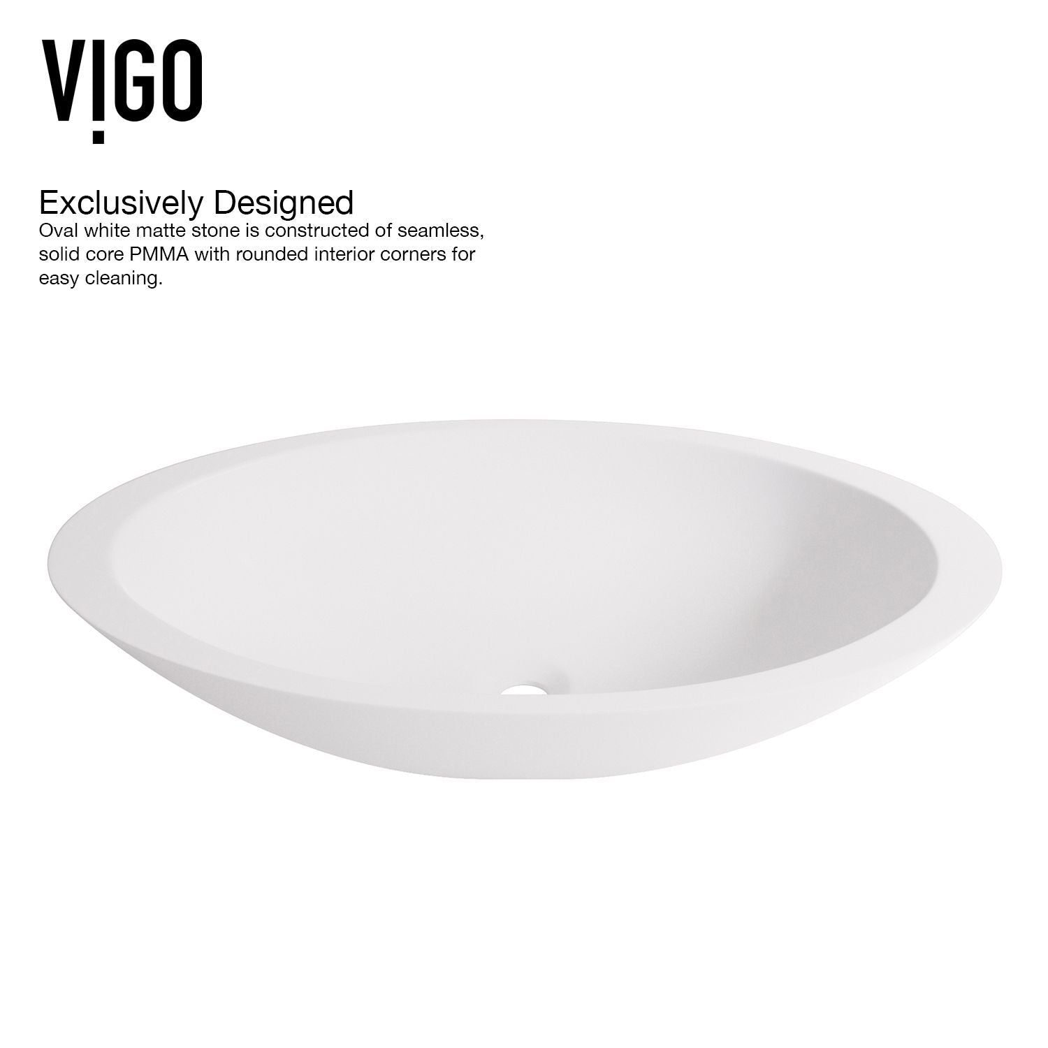 Wisteria MatteStone White Bathroom Sink/Basin Set with Norfolk Faucet and Oval Composite Vessel C7S1 - product image 8