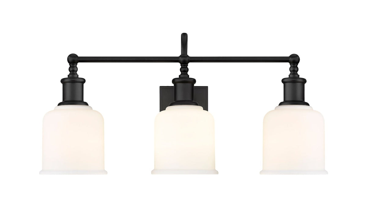 Bryant 3-Light Vanity Light, Black with Opal Shade Q8F6 - product image 2