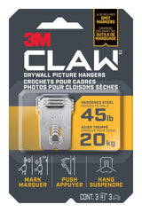 3M Claw DrywAll Picture Hanger, 45-lb Capacity, 3 Hangers per Pack B1X9 - product image 1