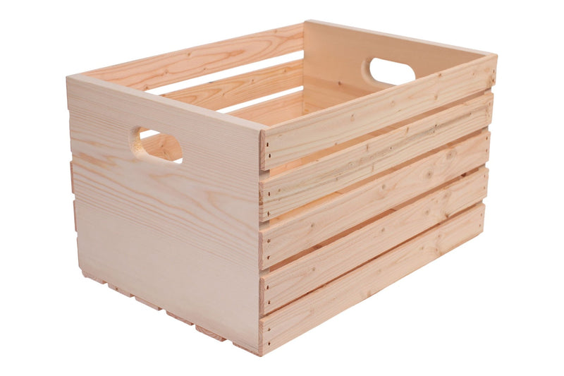 Solid Pine Wood Storage Crate, 20-in J6K7