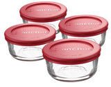 Glass Round Storage Containers with Lids, 4 Count O9B8 - product image 1