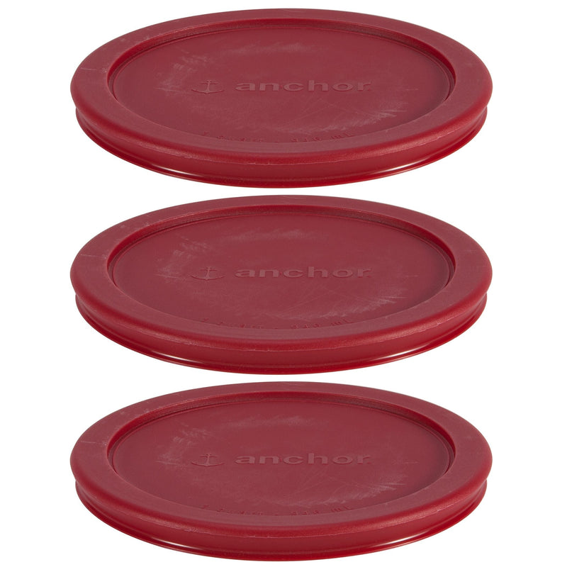 Plastic Lid Set, Red, 3-pc x 4-Cup X9W0