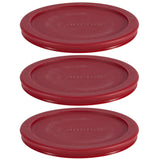Plastic Lid Set, Red, 3-pc x 4-Cup D0O6 - product image 1