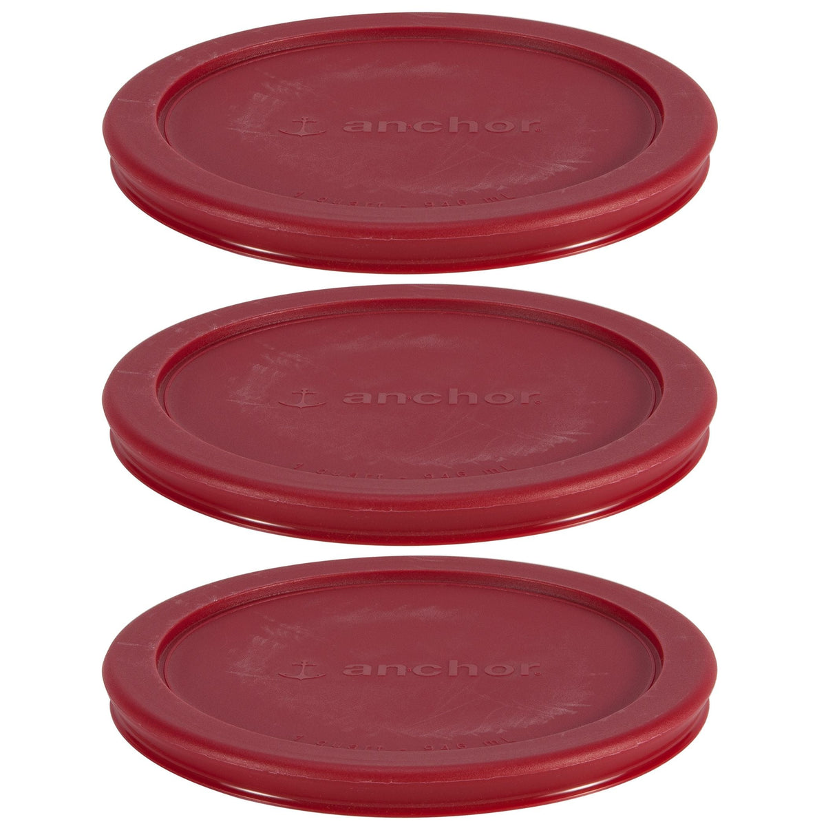 Plastic Lid Set, Red, 3-pc x 4-Cup D0O6 - product image 1