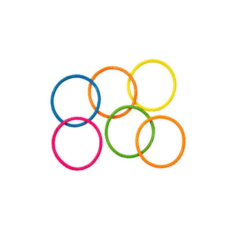 Leisure Multi-Coloured Neon Dive Rings, 6-pcs, Ages 5+ Z0F1