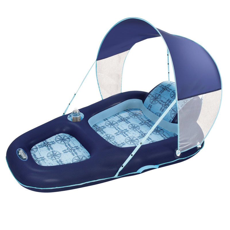 Luxury Inflatable Pool/Water Lounge with Removable Canopy, UPF 50, Ages 15+ S7I2