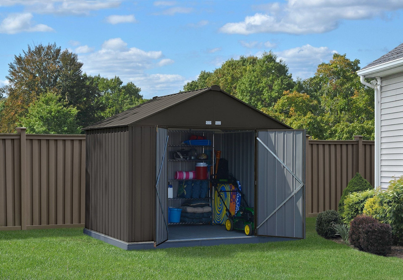 EZEE Galvanized Steel Storage Shed, Charcoal, 10-ft x 8-ft V6Y9 - product image 7