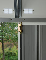 EZEE Galvanized Steel Storage Shed, Charcoal, 10-ft x 8-ft V6Y9 - product image 8