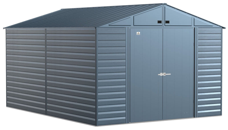 Select Galvanized Steel Storage Shed, Blue Grey, 10-ft x 14-ft O2U6