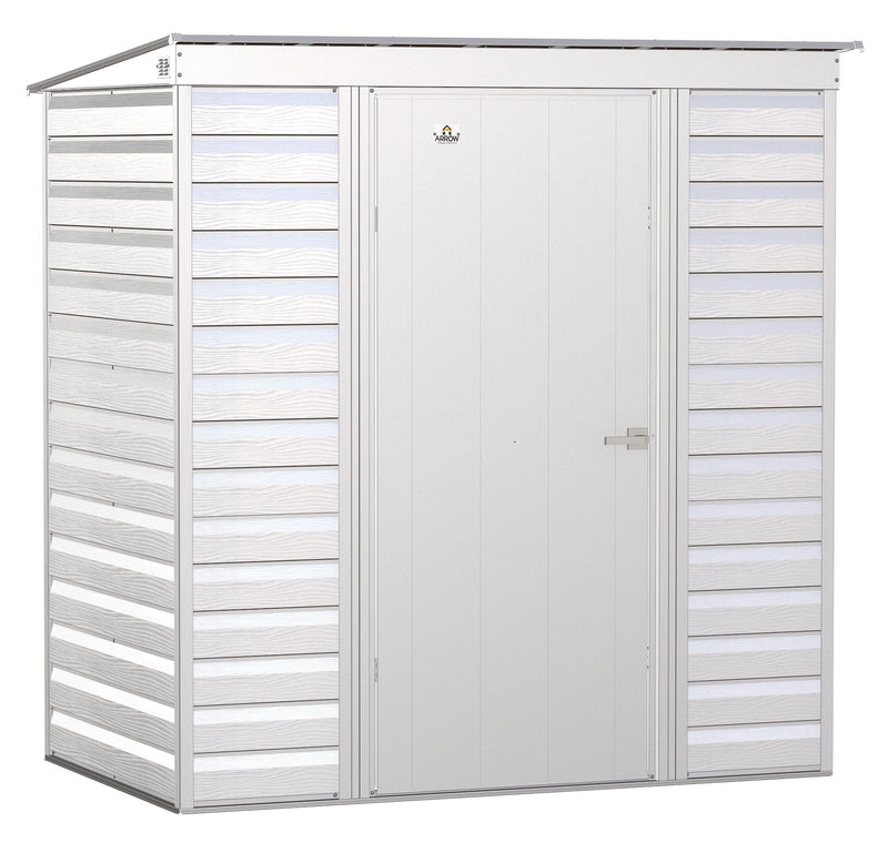 Select Galvanized Steel Storage Shed, Flute Grey, 6-ft x 4-ft I2O1