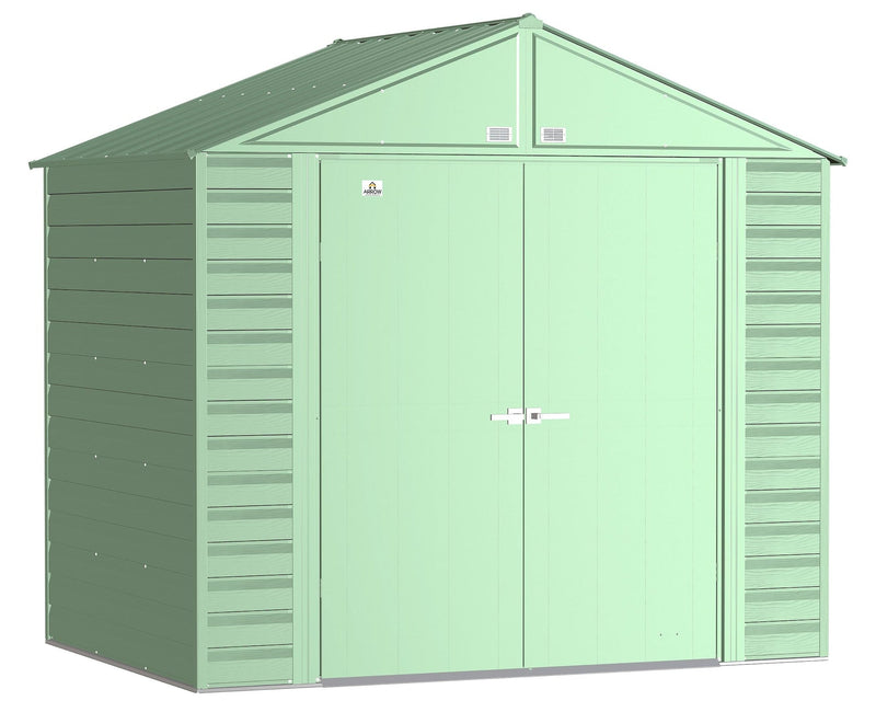 Select Galvanized Steel Storage Shed, Sage Green, 8-ft x 6-ft T9V2