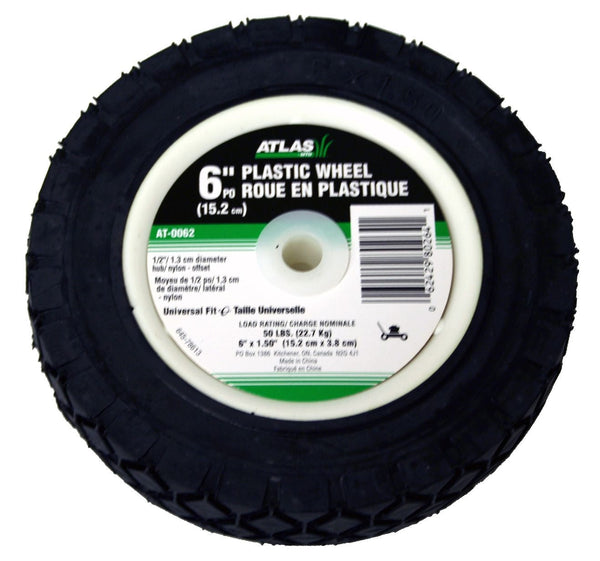 Lawn Mower Replacement Wheel, Wide Tread, 6-in x 1.5-in G9O9
