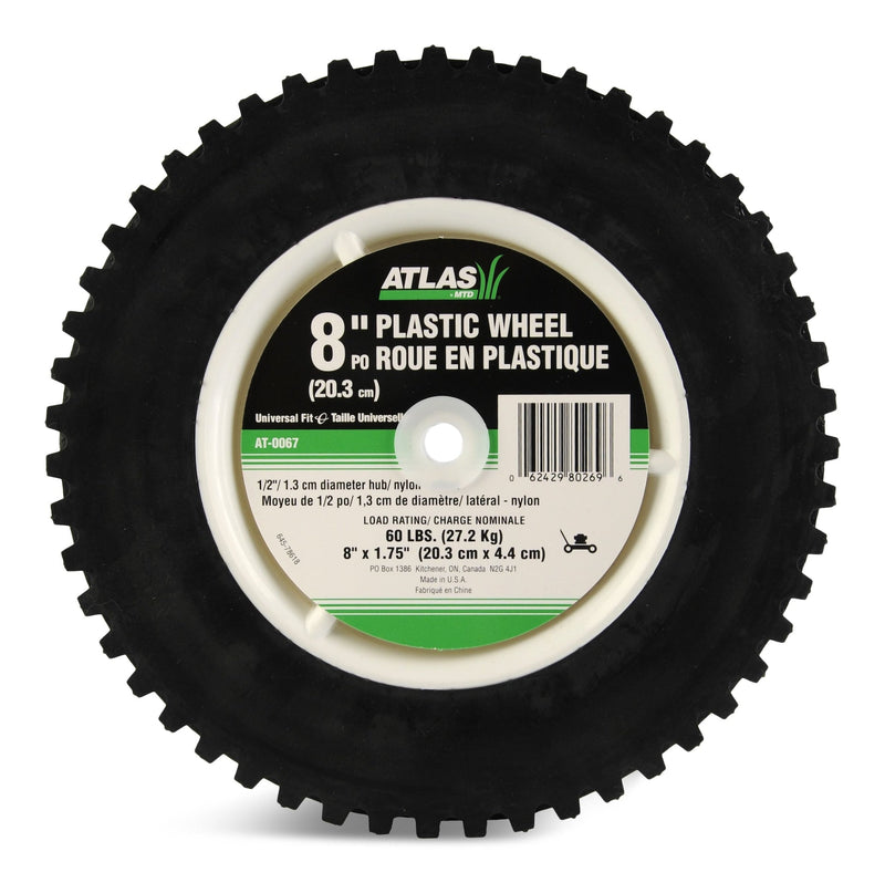 Plastic Lawn Mower Replacement Wheel with Geared Tread, 8-in x 1.75-in O5A6