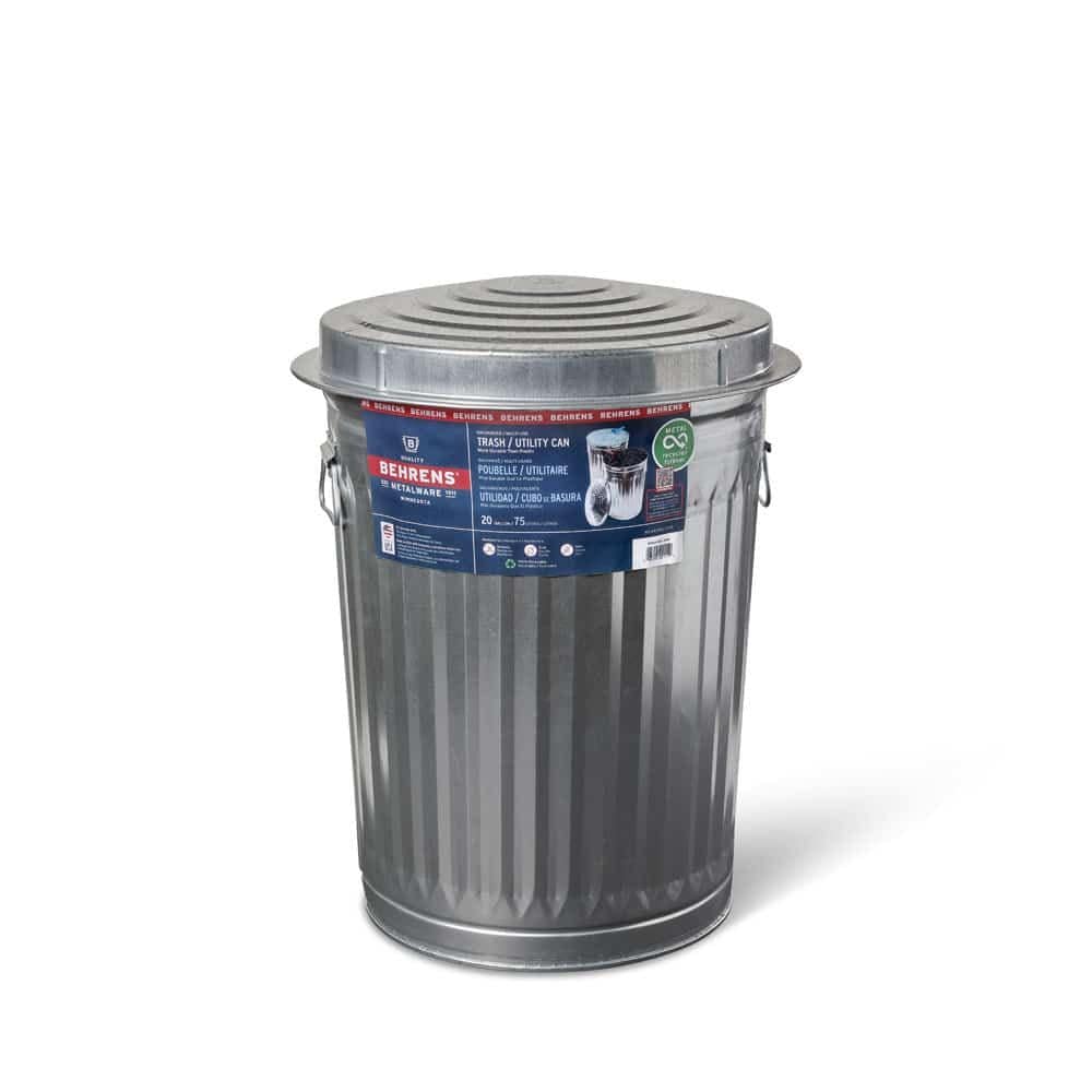 Galvanized Steel Circular Multi-Purpose Garbage Can, 75-L (19.8 US gal) P7F7 - product image 2