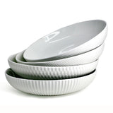 Embossed White Dinner Bowl Set, 24-cm, 4-pc E1X3 - product image 1