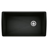 Diamond SILGRANIT 33-in Super Single Undermount Kitchen Sink, Coal Black L7W4 - product image 1