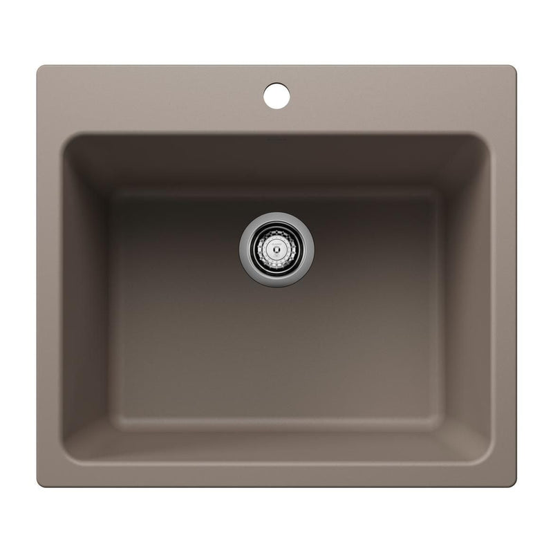 Liven SILGRANIT 25-in Single Bowl Dual Mount Laundry Sink, Truffle H7W6