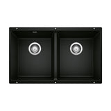 Precis SILGRANIT 29-in 50/50 Double Bowl Undermount Kitchen Sink, Coal Black G6G7 - product image 1