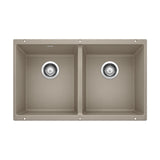 Precis SILGRANIT 29-in 50/50 Double Bowl Undermount Kitchen Sink, Truffle R2A2 - product image 1