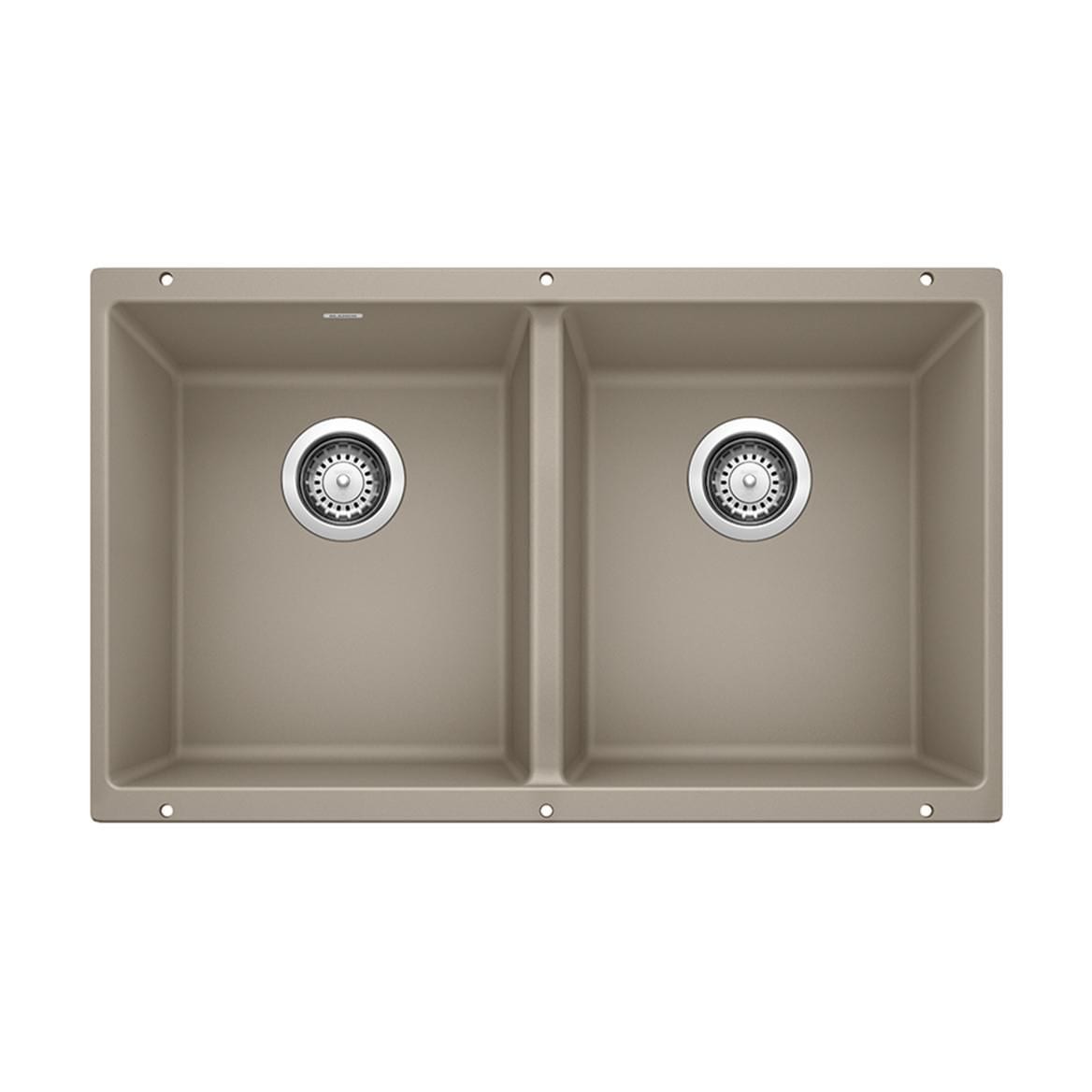 Precis SILGRANIT 29-in 50/50 Double Bowl Undermount Kitchen Sink, Truffle R2A2 - product image 1