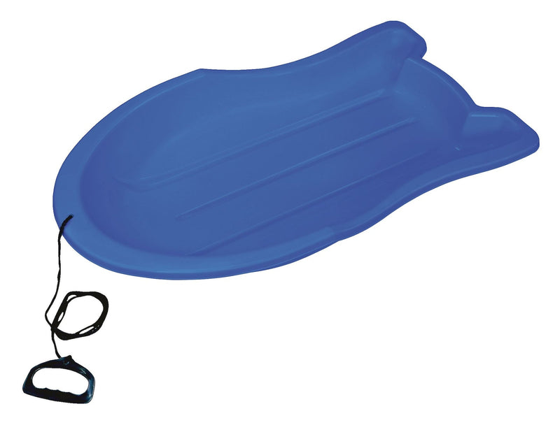 Booster Kids' 1-Person Lightweight Plastic Winter Snow Sled/Toboggan with Tow Rope U7H4